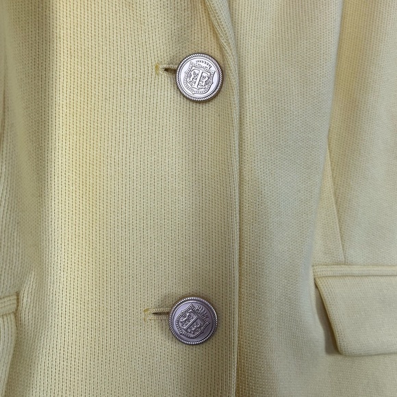Talbots Aberdeen knit pique yellow academic blazer women’s size 14W - Picture 5 of 8